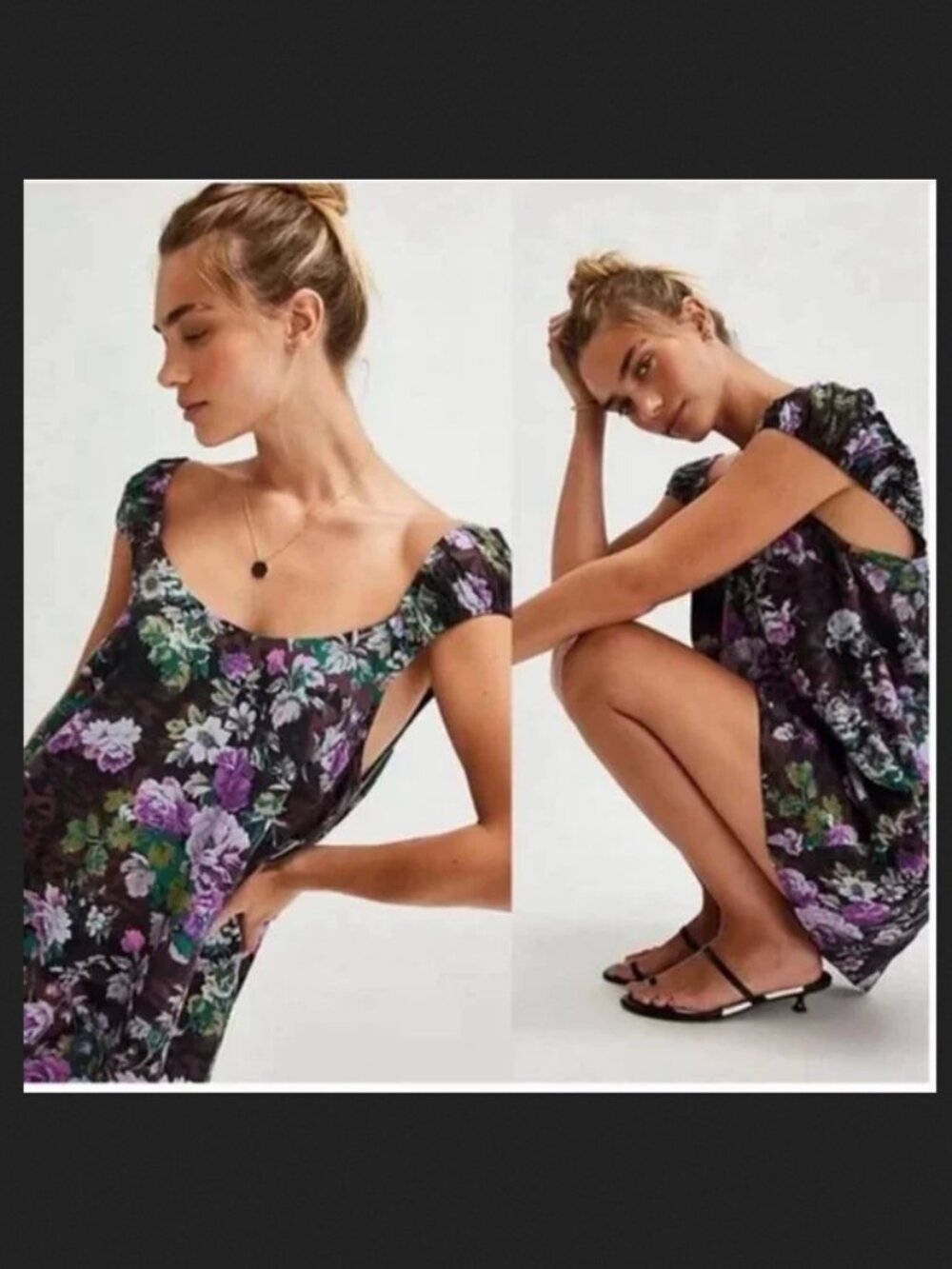 FP Wildflower linen-blend tunic mini dress, Small.
